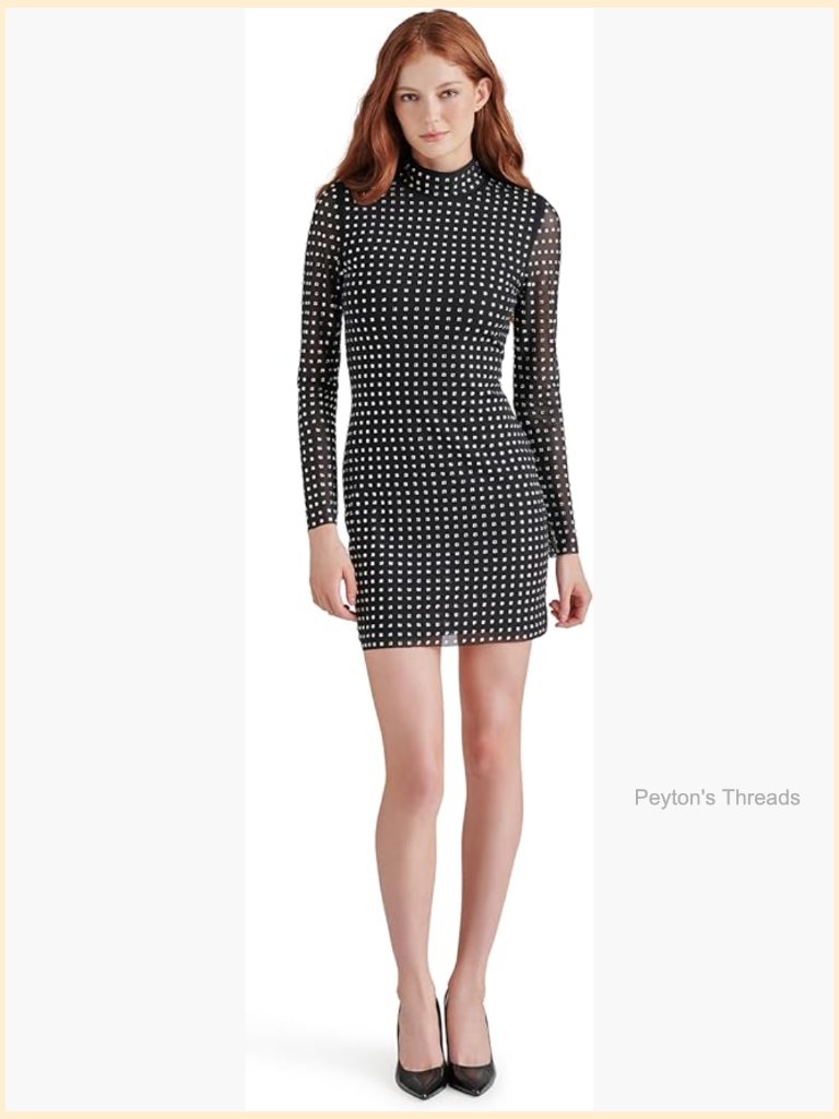 Women's Long Sleeve Mesh Bodycon Mini Dress Casual Night Out